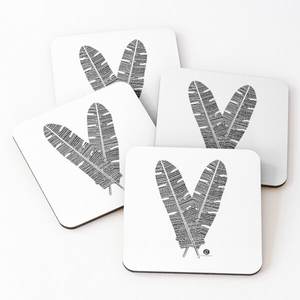 Hot Selling 4-Piece <b>Set</b> of Classic Style Wood over Printed Coasters for Serving Tea & Coffee for Home & Kitchen Use - Product Image 5