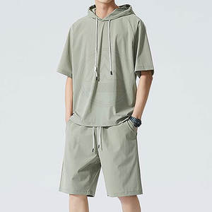 <b>Top</b> Material Made <b>Men</b> Slim Fit Hoodie & <b>Short</b> <b>Set</b> Long Sleeves Hoodie & <b>Shorts</b> <b>Set</b> For Online Sale - Product Image 3