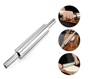 Customized Logo Stainless Steel Durable Rolling Pin <b>Dough</b> <b>Roller</b> for Baking Patisserie and Pastry Boards - Product Image 6