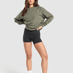Sweat-shirt brodé personnalisé surdimensionné pour femmes pull à col rond en coton polaire décontracté coupe ample Style Streetwear - Product Image 5