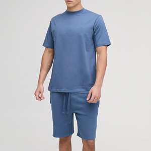 Vêtements de rue de haute qualité en jersey de coton lourd surdimensionné personnalisé 3D bouffant imprimé logo couleur unie t-shirt et short ensemble de 2 pièces - Product Image 4