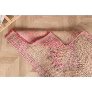 Vintage <b>Rug</b>, <b>Runner</b> 2.2x9.4 ft Turkish <b>Rug</b>, Pink Plants & trees Wool <b>Rug</b> - Product Image 5