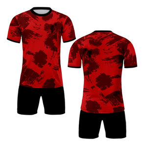 Maillot de football pour homme à manches courtes de haute qualité, uniforme de football uni pour adulte, 100% polyester respirant et imperméable, automatisé - Product Image 3