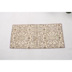 Tapis de 1,5 x 3 pieds, tapis turc vintage, tapis à pois marron et blanc - Product Image 5