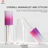 Tubes de brillant à lèvres transparents noirs vides de 6 ml avec applicateur à baguette, contenants de brillant à lèvres roses avec logo personnalisé
