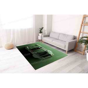 Printed <b>Rug</b> - Modern 3D Effect Green <b>Car</b> <b>Rug</b> for Living Room,Goblen <b>Rug</b> - Product Image 3