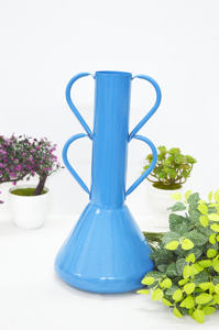 Jarrón de Piso con Recubrimiento en Polvo Estilo Europeo, Jarrón de Metal con Recubrimiento en Polvo Color Marfil Premium, Jarrones Decorativos Coloridos para el Hogar/Bodas, Jarrón Largo - Product Image 6