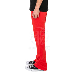 Casual Wear Soft Fabric Straight Waistband Loose Everyday Fashion Comfortable Warm Season Clothing <b>Men</b> <b>Flared</b> Sweat Pant - Product Image 2