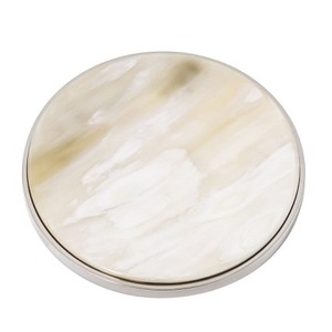 Round Shape Buffalo Horn Textured Design Tea Cup Coasters Mats Custom Shape Stylish Luxury Natural Animal Horn Wholesale by SCI - Product Image 1