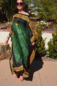 Caftán bohemio informal de verano al por mayor para mujer, cuello en V, cintura Natural ecológica, estampado Digital Maxi estilo marroquí de talla grande - Product Image 2