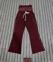 Conjunto de Sudadera y Pantalones Anchos de Invierno para Hombre, Tallas Grandes, con Doble Cintura y Pedrería, Fabricación Personalizada