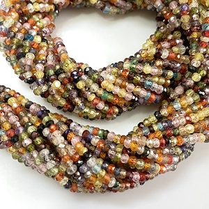 Cuentas de 3mm con forma de Rondelle facetadas de circón múltiple, disco Natural, hebra larga de 12,5 pulgadas para joyería - Product Image 2