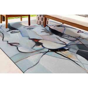 Alfombra con Diseño de Rostro de Mujer Abstracto: Decoración de Arte Moderno, Alfombra Delgada de Tela No Tejida - Product Image 2