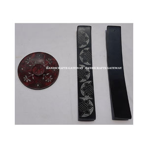 Brûleurs d'encens en pierre de savon naturelle en forme de feuille, design artisanal incroyable, pour la décoration de la maison, du bureau et du temple - Product Image 4