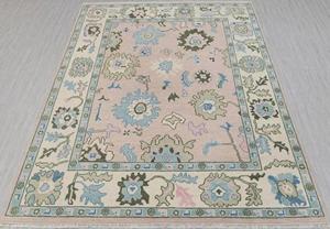 Tapis turc Oushak de qualité supérieure, fait main, en laine, avec support en latex, taille personnalisée, lavage vintage, pour sols domestiques - Product Image 2