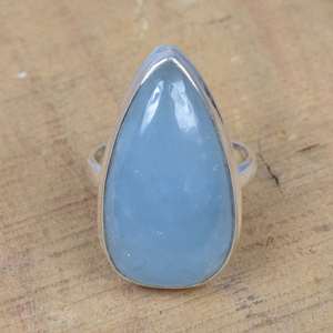 Anillo de corte de pera Aguamarina de plata 925 elegante regalo de piedra natal de marzo para Navidad - Product Image 4