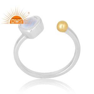 Diseño de tendencia, anillo de piedras preciosas de Luna arcoíris Natural de Plata de Ley 925, joyería personalizada para mujer, regalo para ella - Product Image 1