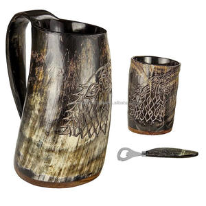 Premium Classic <b>Wine</b> Buffalo Horn Mug Viking Horn Tankard High Quality Handicraft Direct from Factory Made in India - Product Image 3