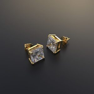 Avarta Jewellery 14K y 18K Oro 1 quilate Cada laboratorio Grown Diamond Princess Cut Stud Pendientes - Product Image 4