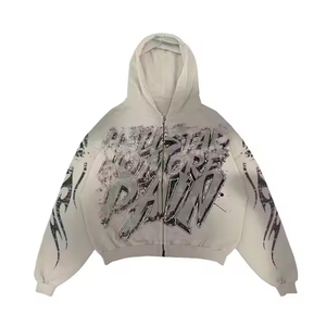 เสื้อฮู้ดผู้ชายแนวสตรีทแวร์วินเทจพร้อมแสงแดดดีไซน์ตามสั่ง - Product Image 1