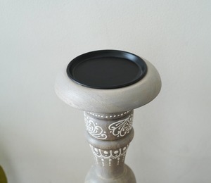 Modest White Wooden Candle Holder Featuring Traditional Print For Living Room Decor Festive Setup And Soft Illumination - Product Image 5