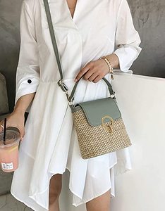 Sac fourre-tout en paille pour femmes grande capacité Shopping fourre-tout bohème sac à bandoulière voyage sac de plage avec doublure OEM - Product Image 3