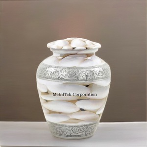 Hermosas urnas de cremación funeraria de aluminio con estampado de piedra para adultos, tarros de cenizas de mascotas humanas para entierro y almacenamiento, suministros funerarios para cenizas - Product Image 5