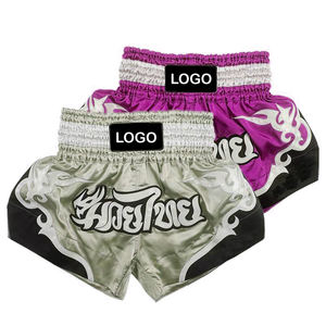 Pantalones cortos deportivos MMA con cordón impreso de poliéster 100% unisex, OEM personalizado, ropa de artes marciales, Frente liso, elástico, BOXEO DE LUCHA - Product Image 2