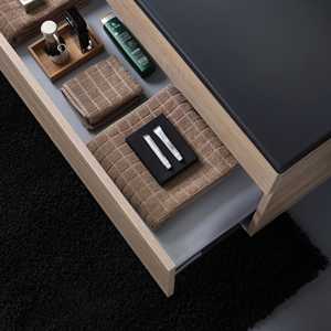 Mobile da Bagno Effetto Legno di Quercia da 120cm con Lavabo Singolo Nero Shanghai, Set per Bagno - Product Image 5