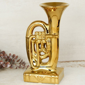 High Level Professional Aluminum Metal Baritone Shape Sculpture Gold Plated Embossed Texture and Used Home & Office - Product Image 1