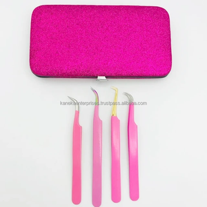 Professional Eyelash Tweezers for Lash Extensions Stainless Steel Curved Fiber Tip Precision Anti-Static 12-14cm - Product Image 6