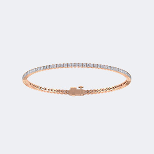 Bracelet tennis en diamants taille princesse 4.392 CTW, or 14 carats, diamants de laboratoire couleur D VVS, sertis à griffes, bijoux de luxe pour femme, 7 pouces - Product Image 3