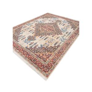 Alfombras de Lana Anudadas a Mano Gulnar Ivory, Alfombra Afgana Rectangular con Medallón para Pasillo, Tabriz, para el Hogar, para Adolescentes - Product Image 2