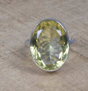 Bague en argent 92,5 avec quartz jaune véritable, bijoux de mode pour femmes - Product Image 5