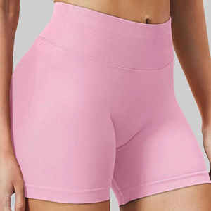 Logo personnalisé Short de yoga solide à taille haute pour femmes 2-en-1 Short de course d'entraînement antibactérien respirant à séchage rapide avec poche - Product Image 3