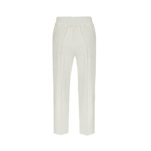 Pantalon décontracté taille haute coupe droite avec ceinture élastiquée, coupe décontractée, écru, ne pas laver - Product Image 3