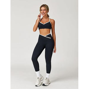 Conjuntos deportivos para mujer, sujetador deportivo sin costuras para yoga, leggings elásticos, transpirables, de cintura alta, ropa deportiva - Product Image 4