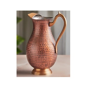 Smooth Lining Design Pure <b>Copper</b> Jug With Lid for Serving Water Home Kitchen Use - Product Image 6
