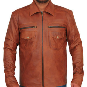 แจ็คเก็ตหนังวัวสำหรับผู้ชายรุ่นใหม่ คุณภาพสูง ออกแบบตามสั่ง สำหรับฤดูหนาว กันน้ำ ระบายอากาศได้ดี บริการ OEM สไตล์ไฮสตรีท - Product Image 1