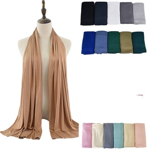 Pañuelo de Algodón Mercerizado de Color Liso Simple de 55*170cm, Chal de Playa, Pañuelo para la Cabeza de Mujer, Hiyab Musulmán - Product Image 1