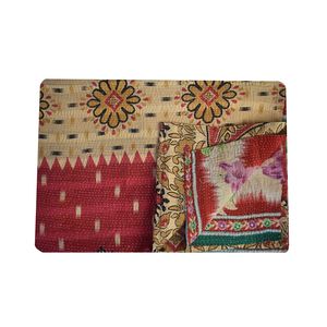 Edredón reversible de Estilo vintage indio, colcha cómoda de color rojo con diseño floral, venta al por mayor - Product Image 3