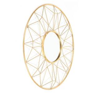 Miroir mural moderne de luxe en acier de forme ronde, fait main, décoration murale de maison, meilleure qualité, design moderne, métal, verre, Inde - Product Image 3