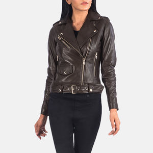 Wholesale Prices Plain Dyed <b>Women</b> Genuine Leather <b>Jacket</b> For Sale Low MOQ New Arrival <b>Women</b> Leather <b>Jacket</b> In Solid Color - Product Image 1