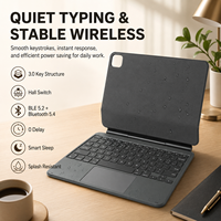 Funda con Teclado para Tablet al por Mayor OEM, Ligera, de Aluminio, con Función Inteligente de Activación/Suspensión y Teclas Resistentes a Salpicaduras