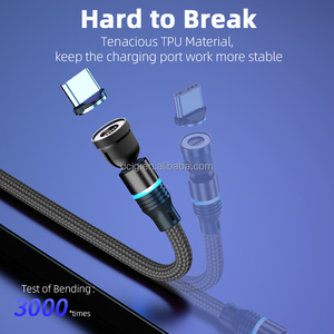 540 Đầu Xoay 3 Trong 1 Magnetic Sạc Cáp Dữ Liệu Cho Điện Thoại Tai Nghe Máy Tính Xách Tay - Product Image 3