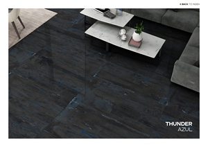 600x1200mm Carreaux de porcelaine haute brillance THUNDER AZUL - Product Image 3