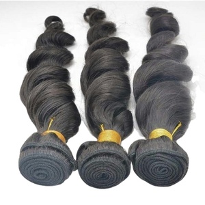 Venta al por mayor de fábrica, cabello Virgen sin procesar camboyano, cutícula alineada, mechones de cabello rizado ondulado, extensiones de cabello humano crudo - Product Image 1