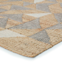 Handgefertigter, handgewebter Jute-Teppich mit flachem Flor, haustierfreundlich, modernes geometrisches Muster für Wohnzimmer, Schlafzimmer, Zuhause & Hotels