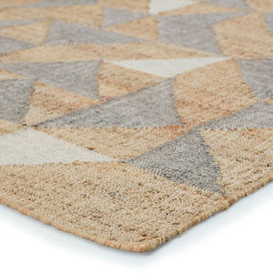 พรมปูพื้นดีไซน์ทันสมัยขายดีที่สุด สีเบจ เทา ขาว ทอมือ ขนสูง ลายเรขาคณิต ทำจากวัสดุปอกระเจาและโพลีโพรพิลีน เหมาะสำหรับสำนักงานและห้องละหมาด - Product Image 2