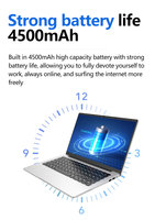 DIXIANG Laptop Aziendale 14 Pollici Intel N95 Quad-Core 8GB RAM 128GB SSD 180 Gradi Apertura OEM/ODM Nuovo di Zecca